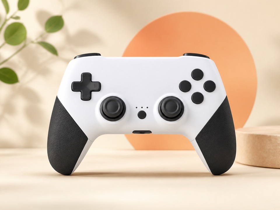 Symbolbild eines weißen kabellosen Gamecontrollers