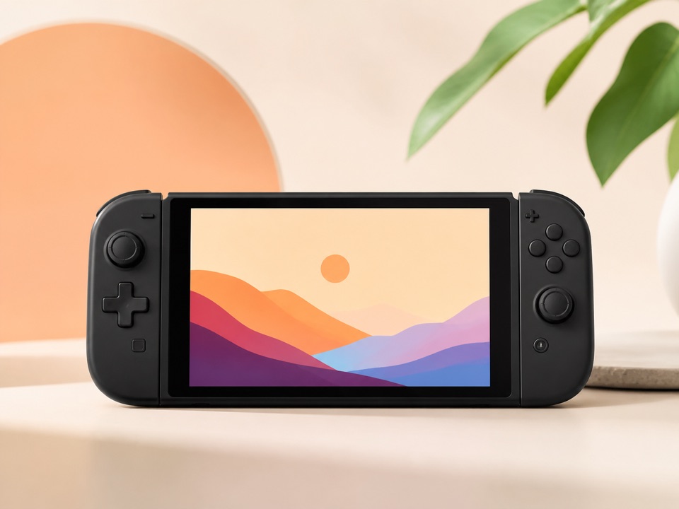 Symbolbild einer schwarzen Handheld-Spielkonsole